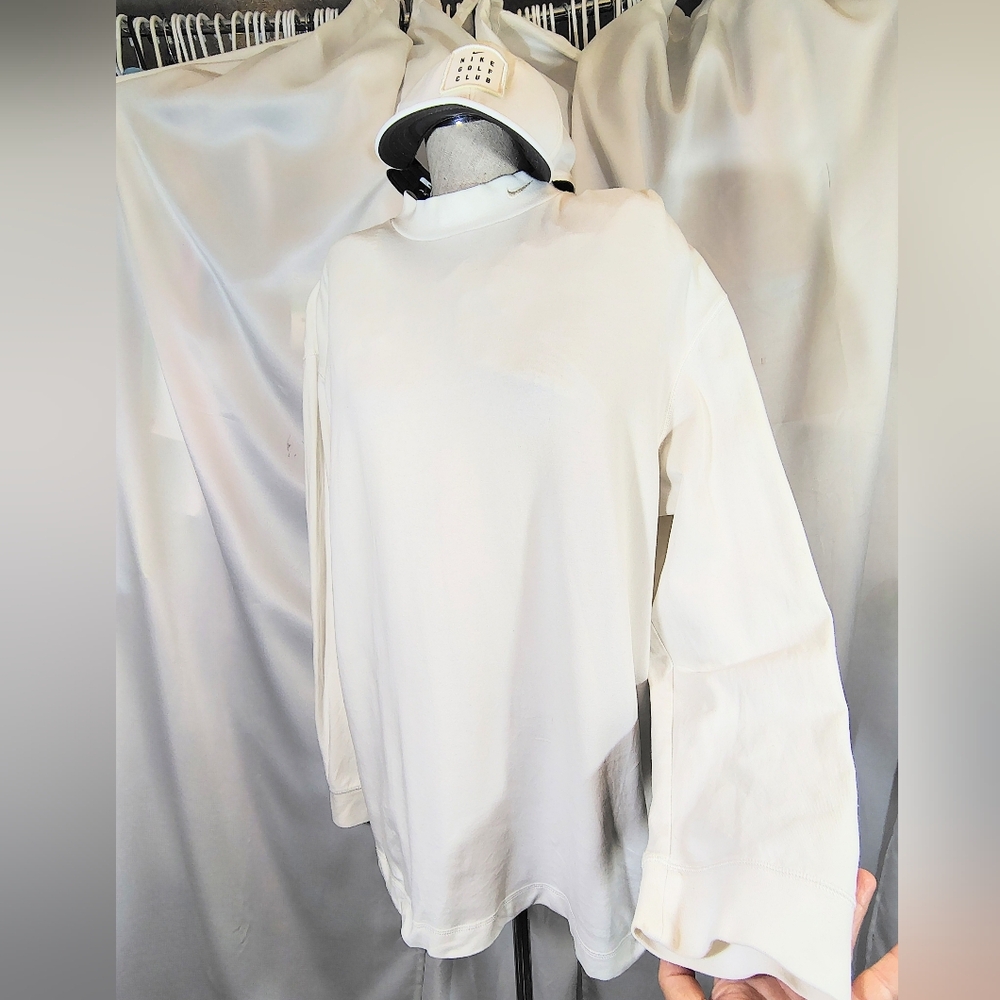2vPc: Nike  T-shirt+Cap, Men, White, Long Sleeve , High Neck, Logos,Nike Golf, M